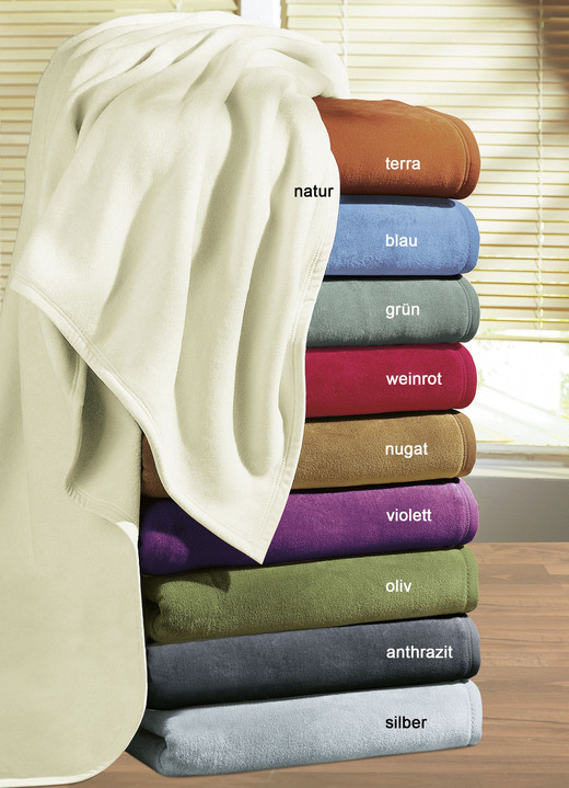 Decken - «bocasa» Schlafdecke, 2er-Set, in verschiedenen Farben, in Farbe VIOLETT