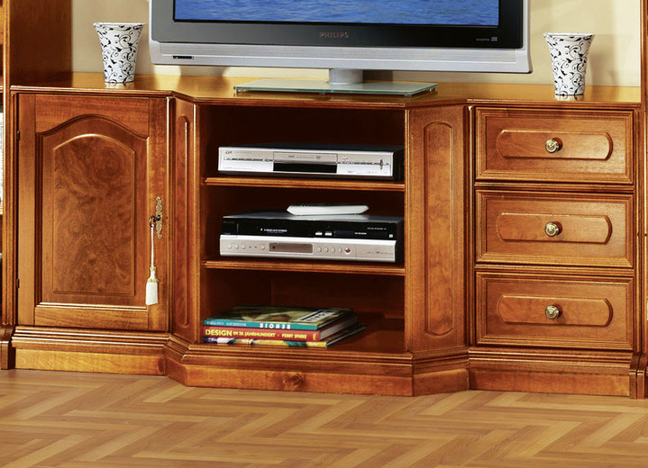 Hifi- &  TV-Möbel - Teilmassives TV-Longboard mit Echtholzfurnier, in Farbe KIRSCHBAUM Ansicht 1