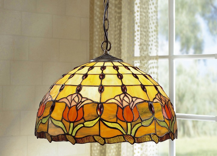 Lampen & Leuchten - Tiffany-Pendellampe, 1-flammig, in Farbe BUNT