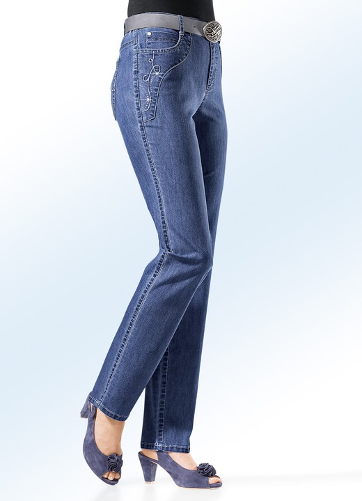 Hosen - Jeans mit weiterem Bundumfang, in Größe 018 bis 092, in Farbe JEANSBLAU Ansicht 1