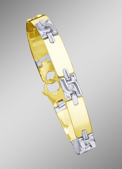 Halsketten & Armbänder - Markantes, massives Armband in Bicolor, in Farbe