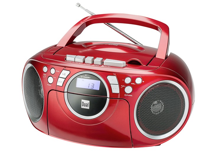 Modern - «Dual» P70 CD-/Radio-/Kassettenspieler, verschiedene Farben, in Farbe ROT Ansicht 1