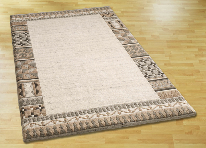 Modern - Handgearbeitete Teppiche, Brücken und Bettumrandung, in Größe 103 (Brücke, 60x 90 cm) bis 325 (Bettumrandung, 3-teilig), in Farbe NATUR-BEIGE Ansicht 1