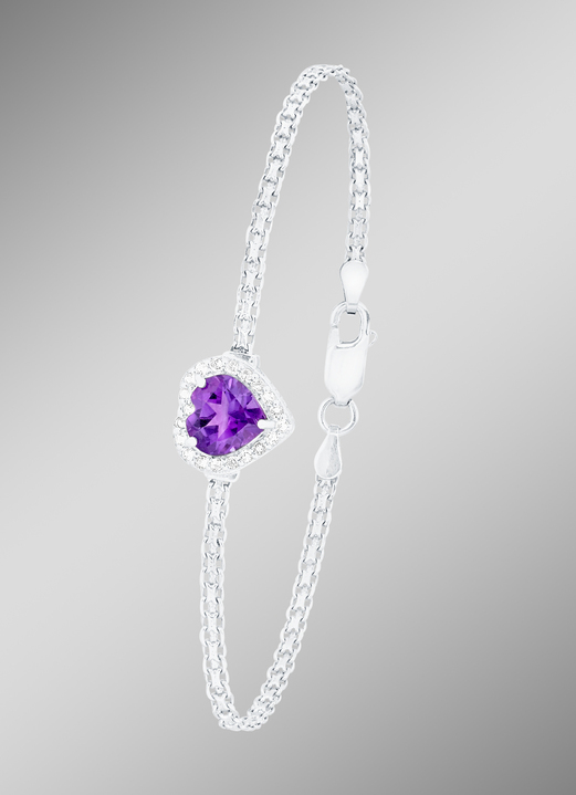 Halsketten & Armbänder - Bezauberndes Armband mit echt Amethyst und echten Weisstopasen, in Farbe  Ansicht 1