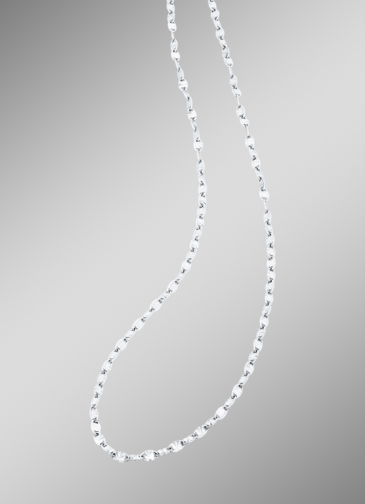 ohne Steine / mit Zirkonia - Schlichte Halskette in Weissgold, in Farbe  Ansicht 1