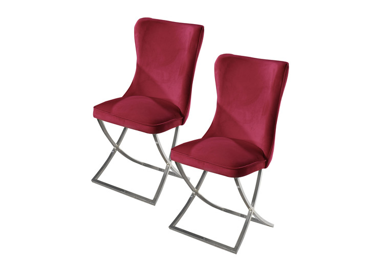 Sitzmöbel - Trendige Esszimmer-Stühle, 2er-Set, in Farbe ROT, in Ausführung Stühle, 2er-Set Ansicht 1