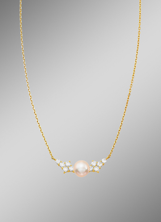 mit Perlen - Halskette mit Süsswasser-Zuchtperle, in Farbe  Ansicht 1