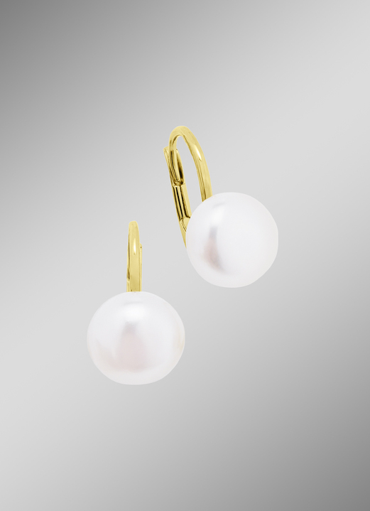mit Perlen - Klassische Ohrringe mit Süßwasser-Zuchtperlen, in Farbe  Ansicht 1