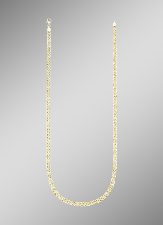 ohne Steine / mit Zirkonia - Kordelketten-Garnitur aus Gold 585/- fein, in Farbe , in Ausführung Halskette Ansicht 1