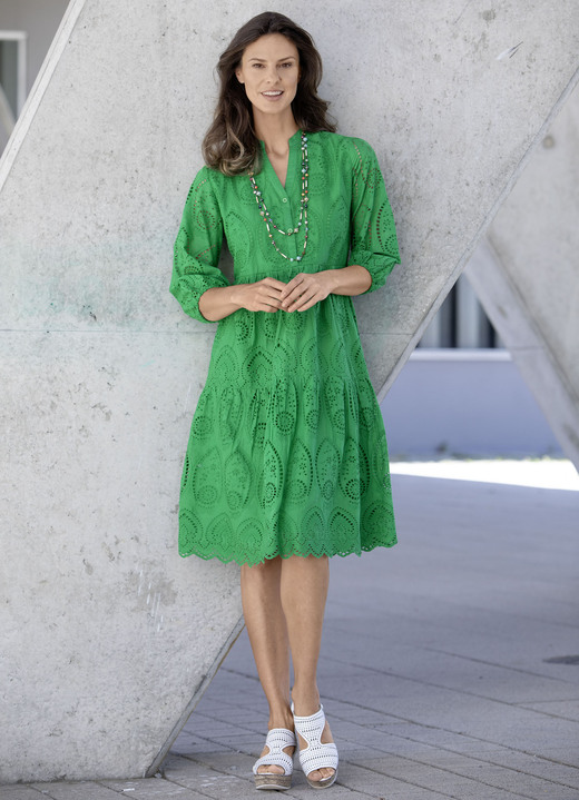 Freizeitkleider - Kleid aus reiner Baumwolle, in Größe 036 bis 052, in Farbe GRÜN
