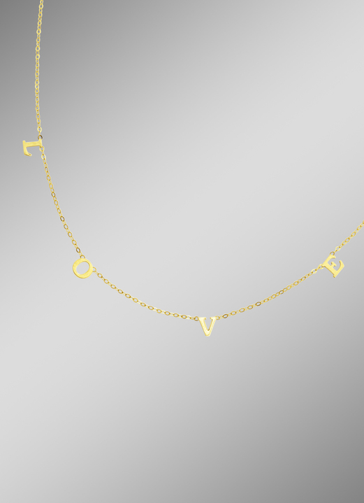 ohne Steine / mit Zirkonia - Voll im Trend: Love-Halskette, in Farbe  Ansicht 1