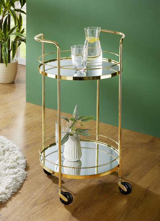 Kleinmöbel - Hochwertige Tische mit Spiegelglas, in Farbe CHROM, in Ausführung Beistelltisch, rund Ansicht 1