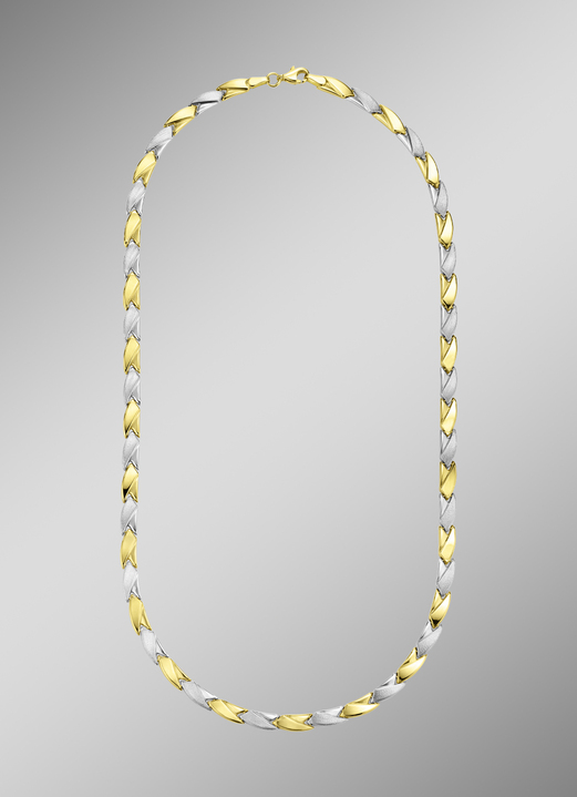ohne Steine / mit Zirkonia - Bicolor Halskette, in Farbe  Ansicht 1