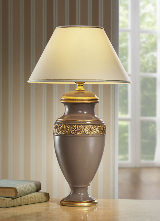 Lampen & Leuchten - Tischlampe aus italienischer Keramik, in Farbe BRAUN-GOLD Ansicht 1