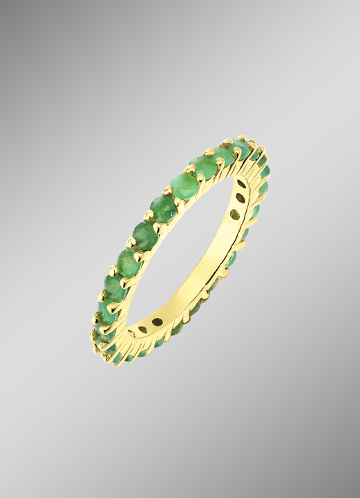 mit Edelsteinen - Memoire-Ring mit Smaragd, in Größe 160 bis 220, in Farbe  Ansicht 1