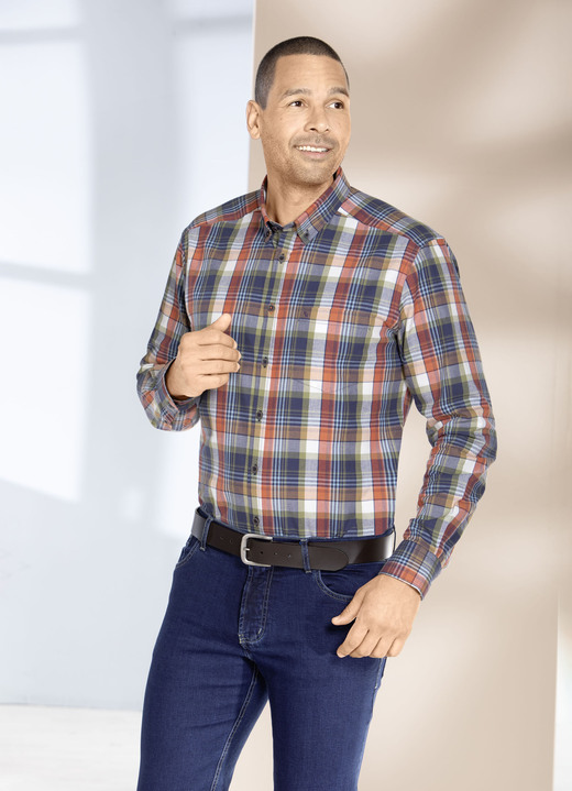 Hemden, Pullover & Shirts - «King's Road»-Hemd mit Button-Down-Kragen, in Größe 3XL(47/48) bis XXL(45/46), in Farbe TERRAKOTTA Ansicht 1
