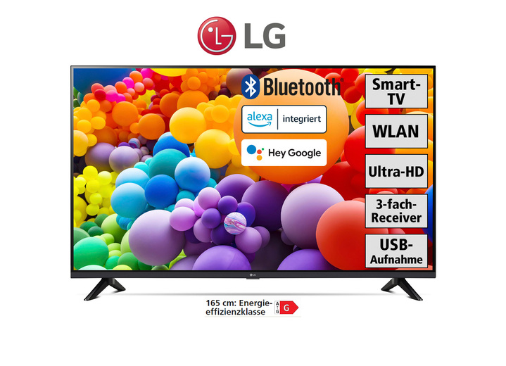 Fernseher - LG UT73006LA-4K-Ultra-HD-LED-Fernseher mit optimiertem a5 Gen7 4K AI-Prozessor, in Farbe SCHWARZ Ansicht 1