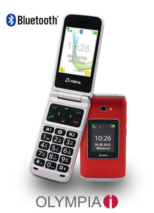 Smartphones & Telefone - Olympia VITUS 4G Klapphandy mit Grosstasten, in Farbe ROT Ansicht 1