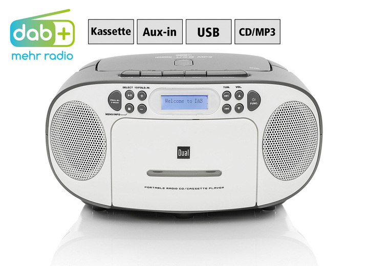 Modern - CD-Boombox mit DAB+ Radio, in Farbe GRAU Ansicht 1