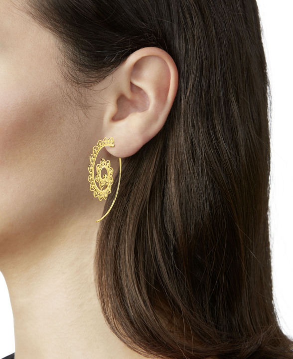 ohne Steine / mit Zirkonia - Filigrane Ohrringe aus Gold, in Farbe  Ansicht 1