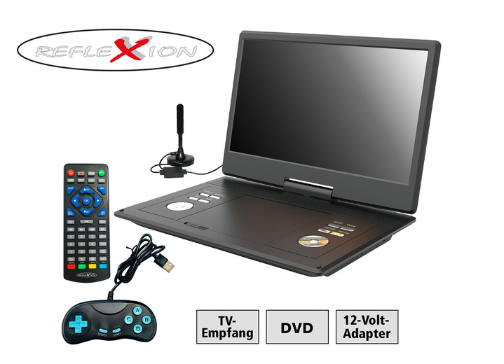Heimkino - Reflexion DVD 1424 portabler DVD-Spieler mit TV und Spielen, in Farbe SCHWARZ Ansicht 1