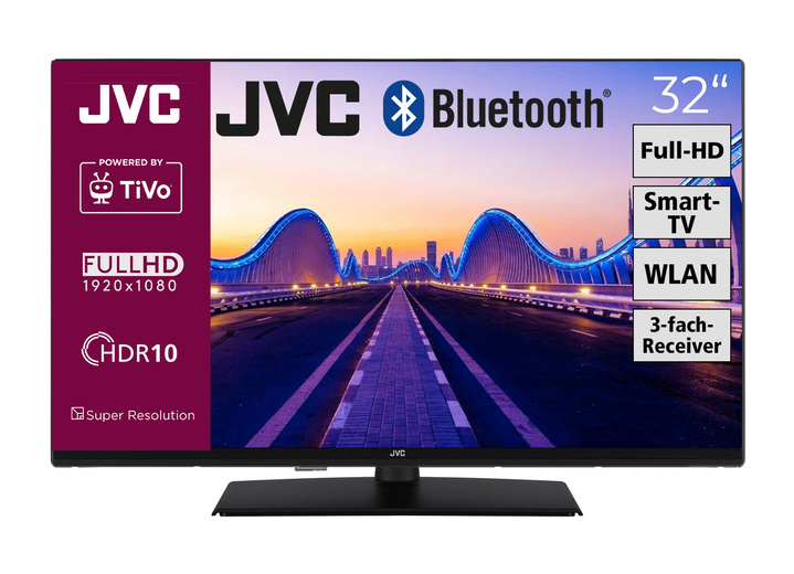 Fernseher - JVC LT-32VF5355 LED-Fernseher mit 3-fach HD-Receiver, in Farbe SCHWARZ Ansicht 1